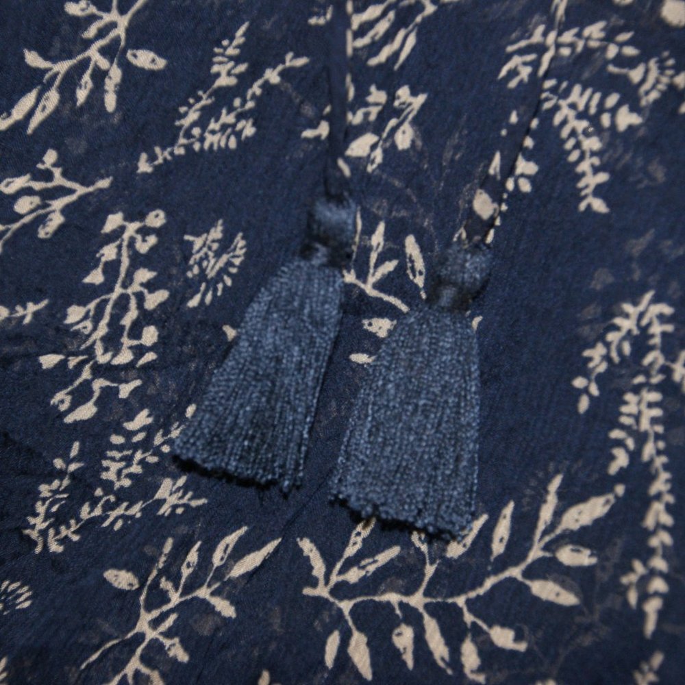 LUCKY BRAND 'Tossed Flower' Print Peasant Top sz L - Picture 7 of 13